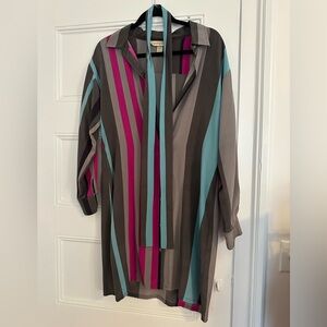 Striped Multicolor Long Sleeve Dress